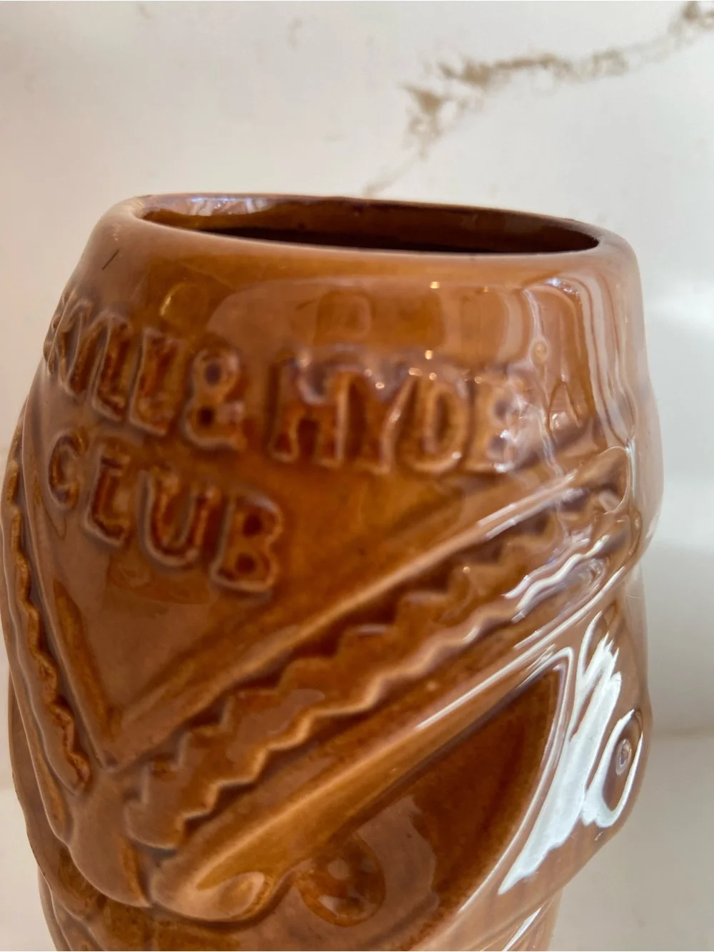 Jekyll and Hyde Brown Glazed Ceramic TIKI Mug Club Cup NYC